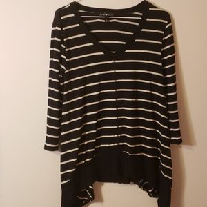 Derek Heart Striped Top L